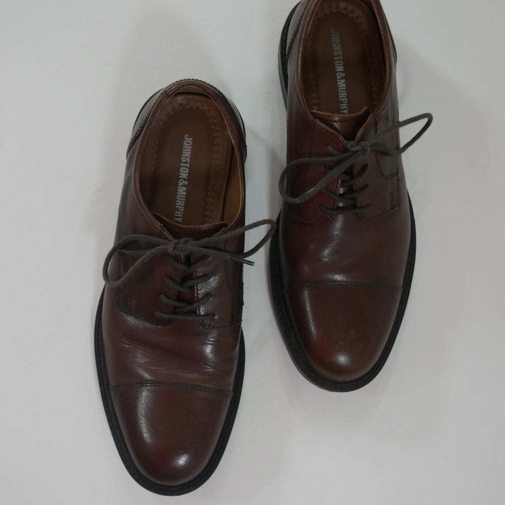 Johnston & Murphy Leather Tabor Cap Toe Shoes